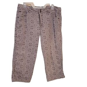 Bandolinoblu Brown & White Patterned Capri Pants Size 14